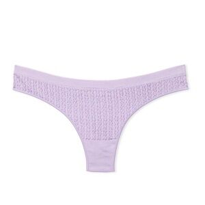 PINK VS Seamless Cable Knit in Pastel Lilac Size Small Thong Panty, NWT!